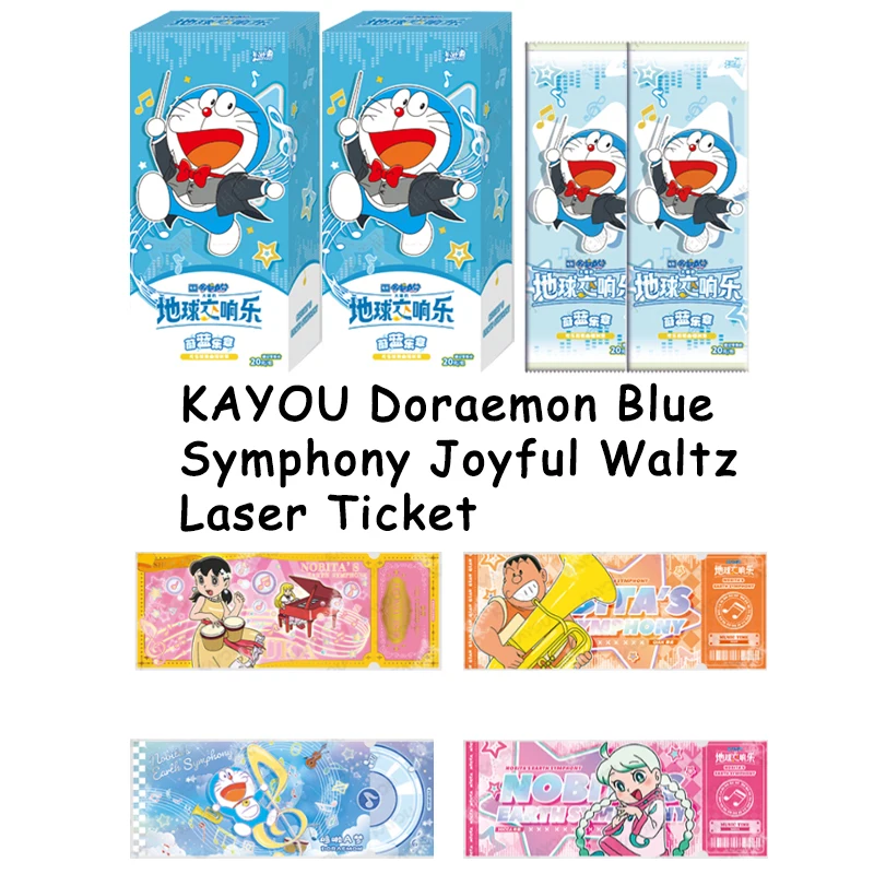 KAYOU Doraemon Blue Symphony Joyful Waltz Laser Ticket Vol1 Rare Trading Cards Official Collectible Gift Set