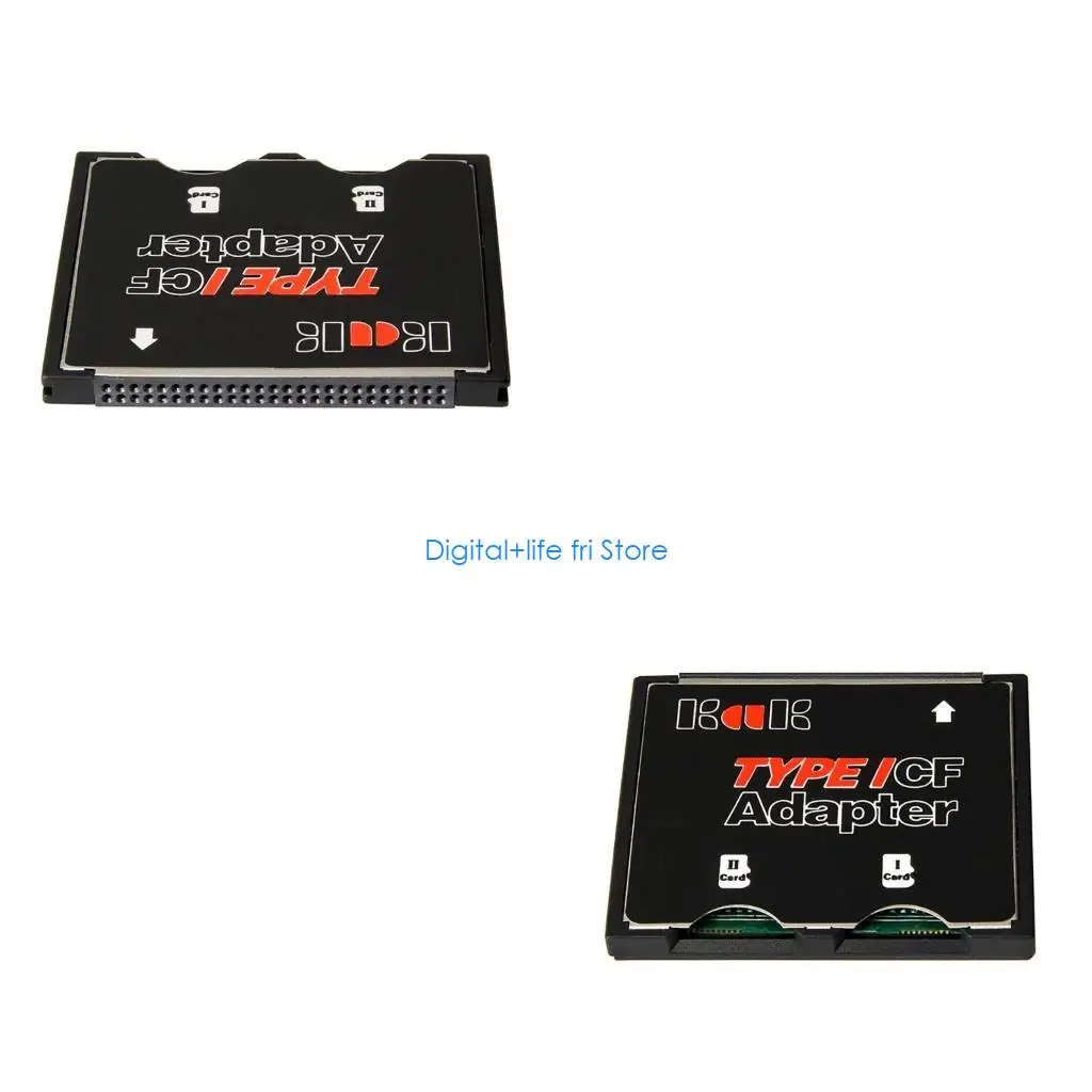 E06D Commonly Used 2 Port Slot SDHC TF to Type I Flash Compact Card Reader Adapter