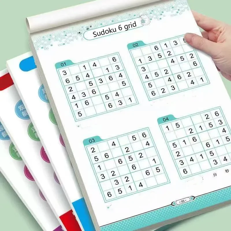 Книга Судоку для начинающих, детей, учащихся начальной школы, четыре шесть игр с девятью сетками, логическое мышление, лестница, обучающая игрушка-головоломка