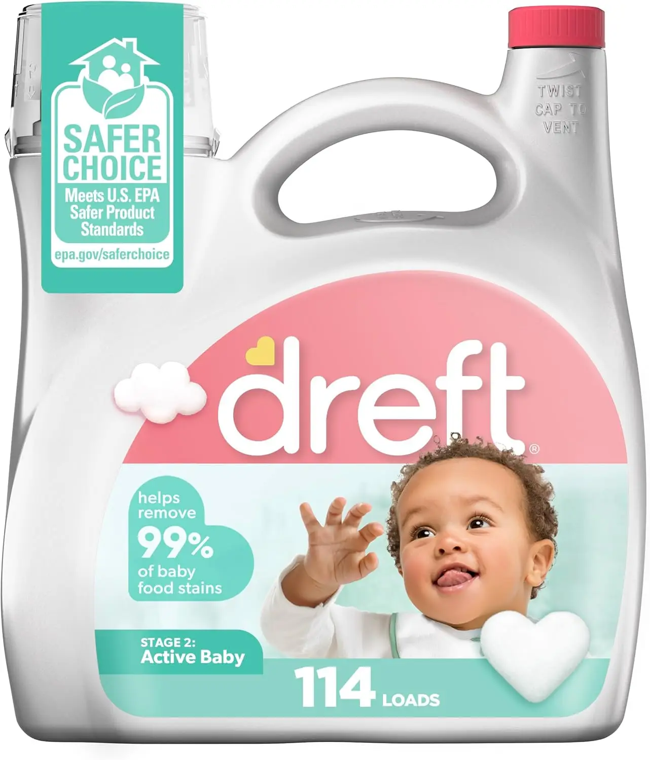 

Stage 2 Baby Laundry Detergent Liquid, Removes 99% of Food Stains, 114 Loads for Gentle Cleaning