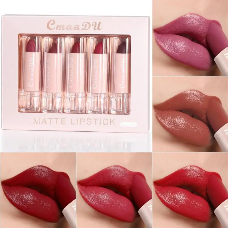 Samt matt Lippenstift Antihaft Tasse Lip gloss Set Lippen tönung Pigment Lippen Make-up wasserdichte Lippen glasur feuchtigkeit spendende Schönheits kosmetik