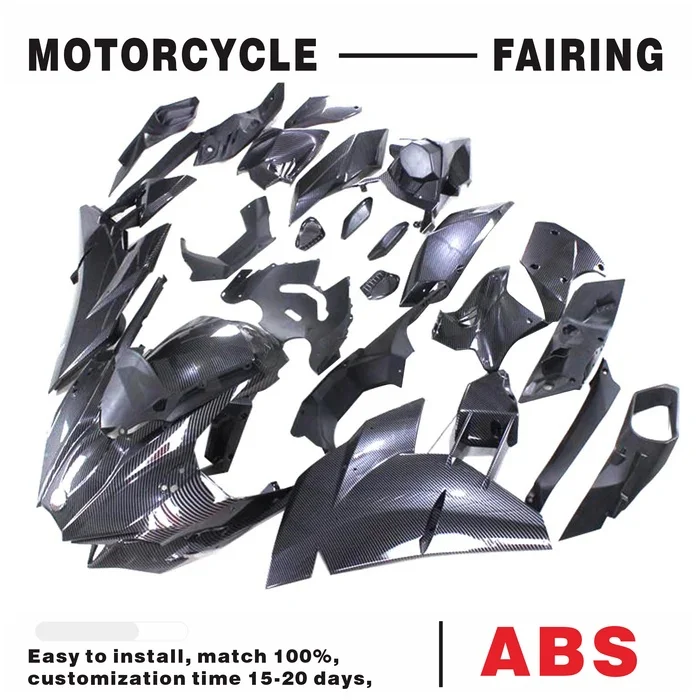 

fit for 2015-2022 Kawasaki Ninja H2 Black Carbon Fiber Fairing Kit