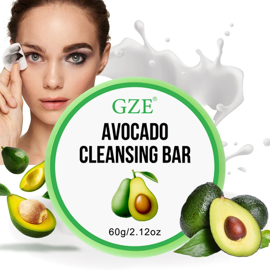 GZE Soft And Gentle Avocado Cleansing Balm Soap With Refreshing Scent - Moisturizing Makeup Remover And Cleansing Bar PH Balance