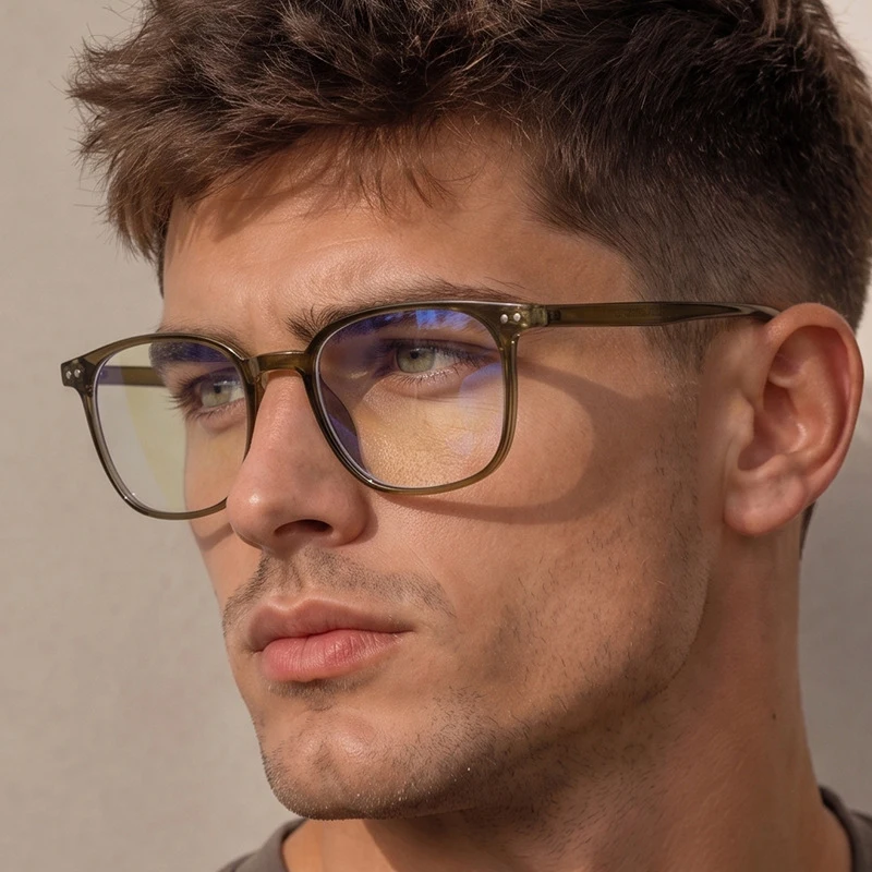 New Rivets Retro Square Men Anti Blue Light Myopia Glasses Women Nearsighted Spectacles Students Shortsighted Negative Diopters