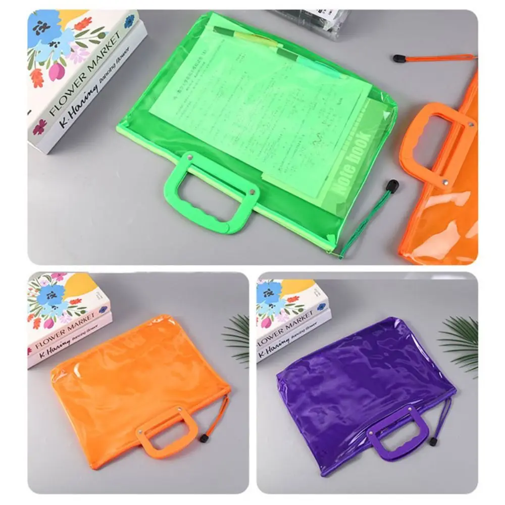 

Portable PVC Storage Bag Waterproof Large Capacity File Bag Handheld Pen Bag Students