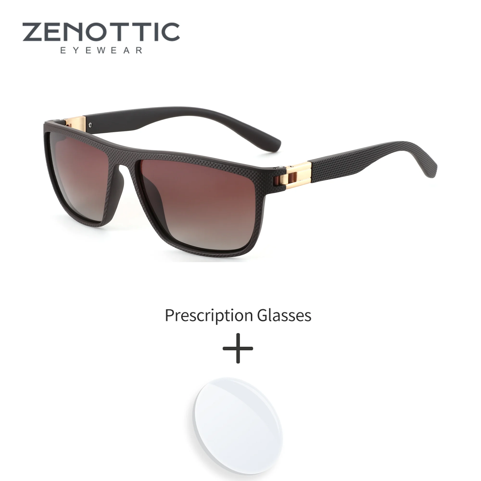 

ZENOTTIC M размер квадратные TR90 прогрессивные поляризационные солнцезащитные очки по рецепту для мужчин модные спортивные UV400 оптические солнцезащитные очки