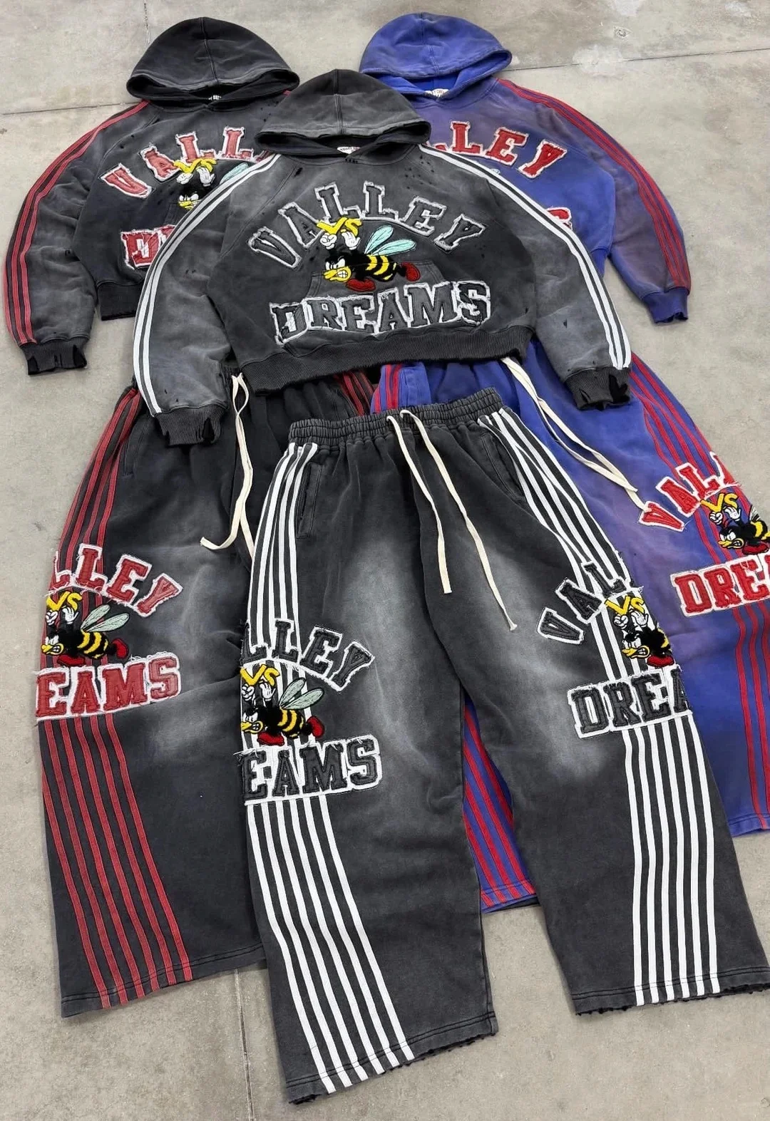 

26SS Vale Derams Washed Distressed Hoodies Sweatpants Clothes Men Women Winter Autumn Casual Loose High Quality Pants