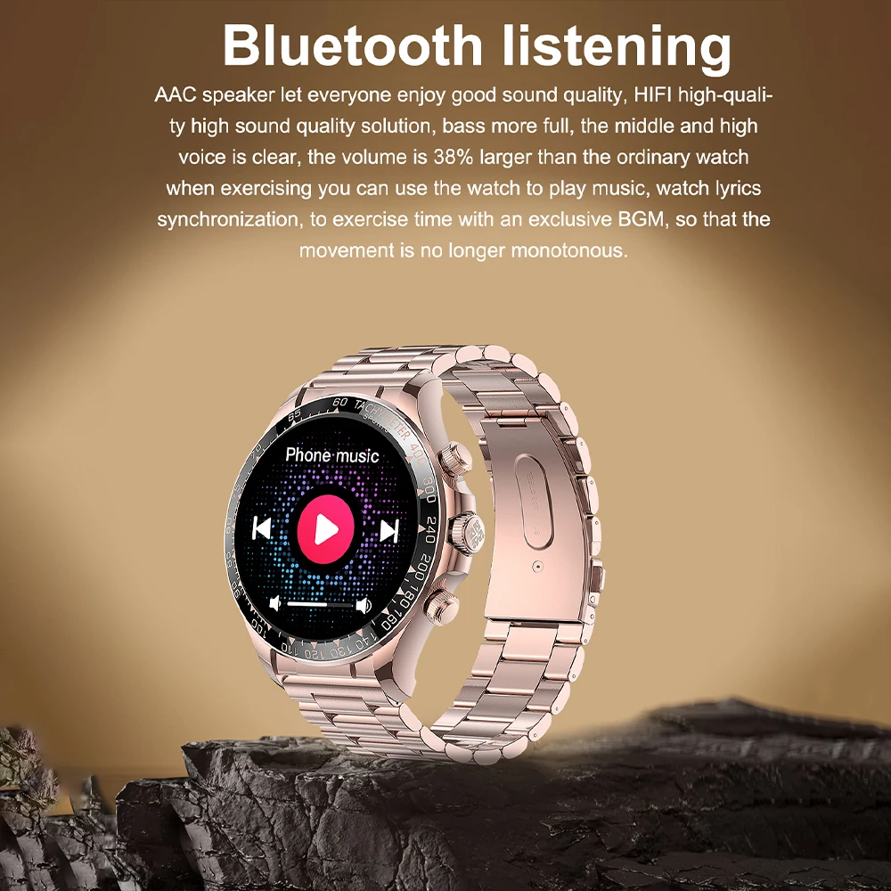 EX108 Men Smart Watch 1.45inch Larger Screen Business Wristwatch NFC Bluetooth Call Sport Tracker Wireless Charging Smartwatch