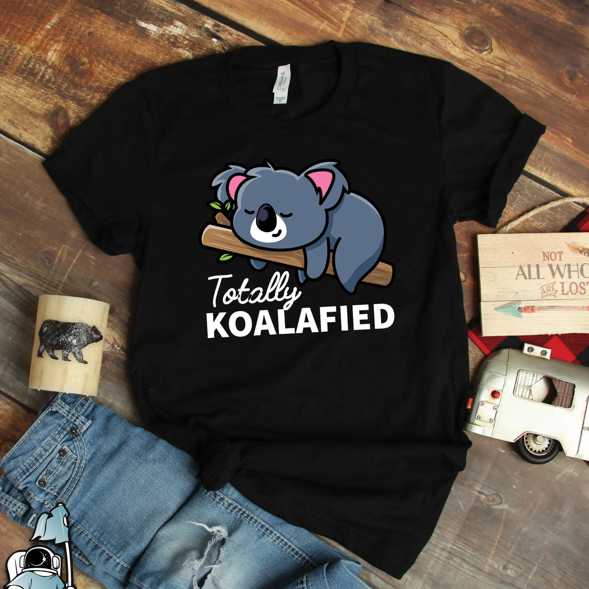 

Koala T Shirt Art Totally Koalafied Australian Nature Animal s