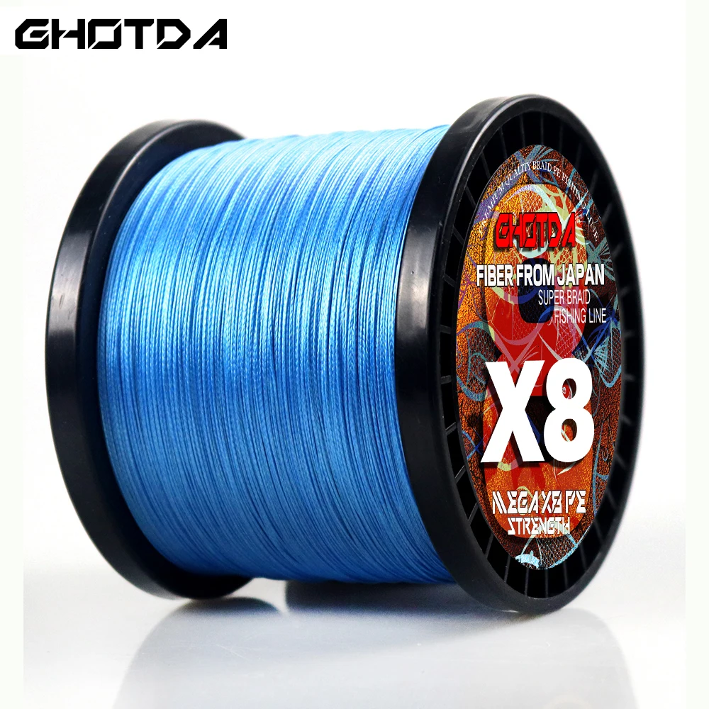 Ghotda Raw Silk 8Strands Standard Line Number 0.8-8.0#  300m 500m 1000m 100% PE Sea Carp Fishing Line Accessories