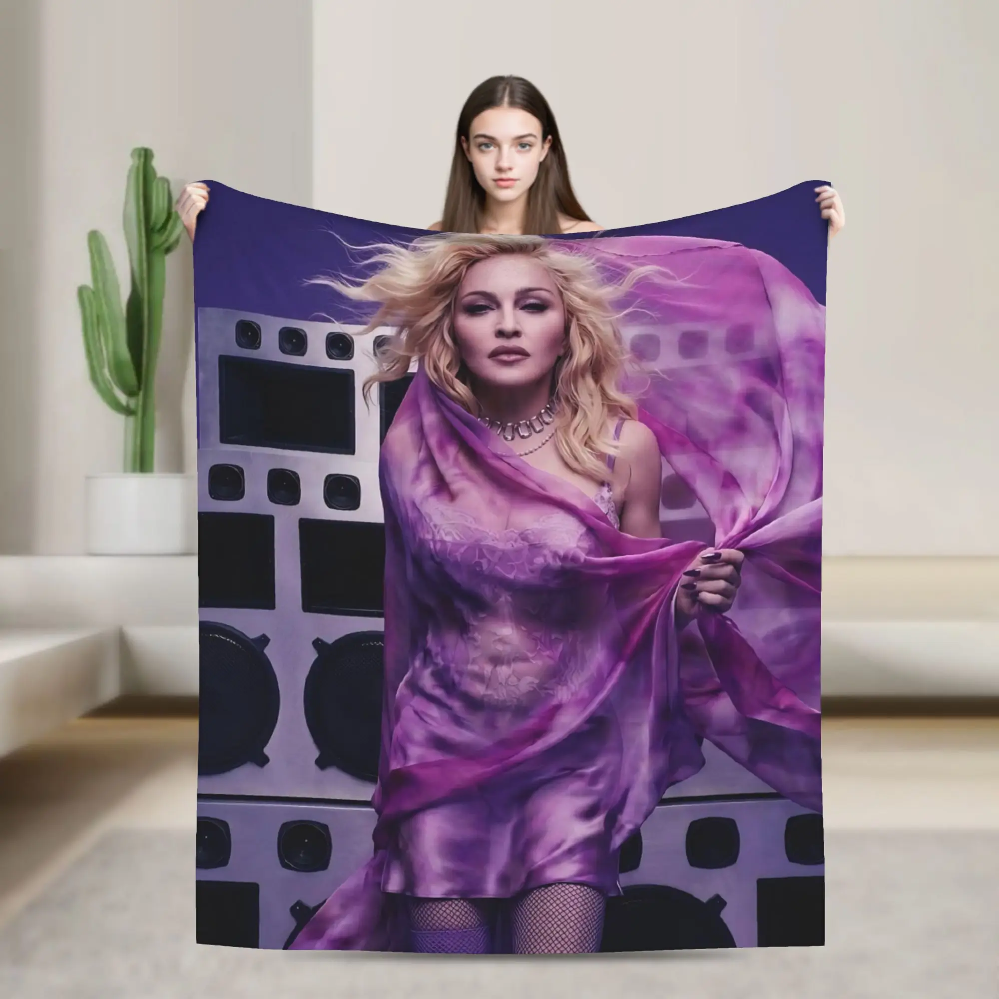 M-Madonna Confessions II Album Blankets Fleece Summer Air Conditioning Thin Throw Blankets for Bed Couch Plush Thin Quilt
