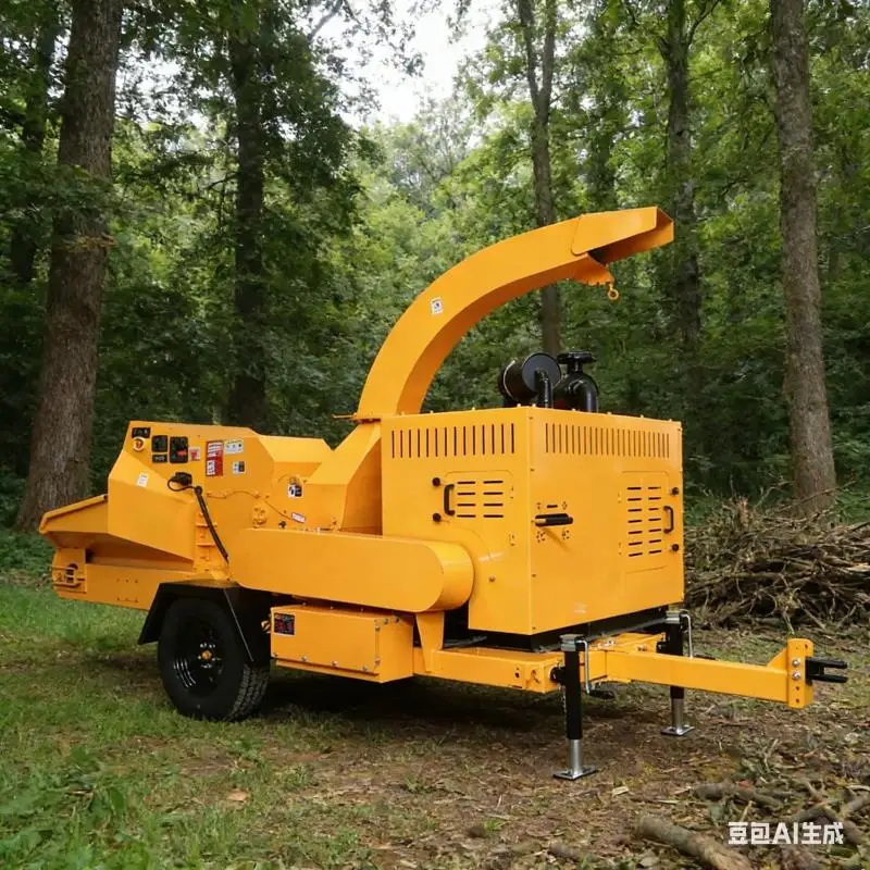 Robust 8T/H Self-Feeding Wood Chipper Hydraulic Driven Shredder for Hardwood Logs Stumps with Emergency Stop Button