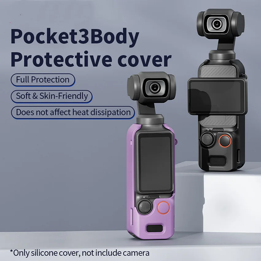 

1pc Soft TPU Protective Case Easy Cleaning & Cooling Pocket Camera Sleeve with Lanyard for DJI Pocket3 Accessories
