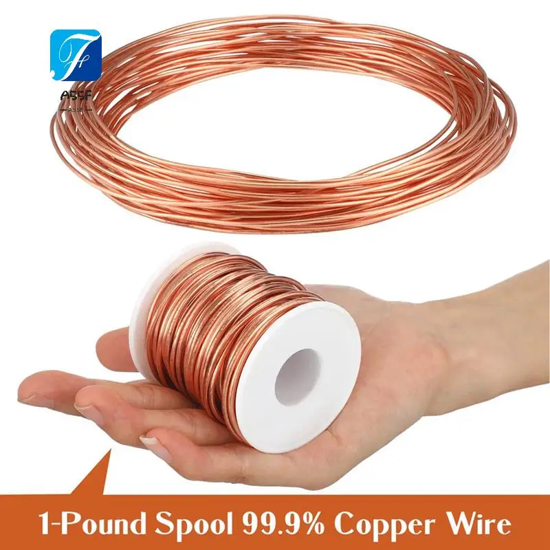

A55F-Soft Copper Wire For Electroculture Plants Bare Pure Copper Wire,1 Pound Spool,24 Gauge,0.020 Inch Dia,853.6 Inch Length