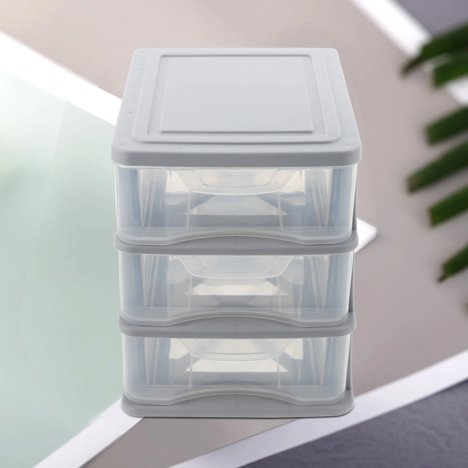 Stackable Drawer Type Storage Boxes Transparent Desktop Organizer Stationery Holder Kids Office Supplies Box Tabletop