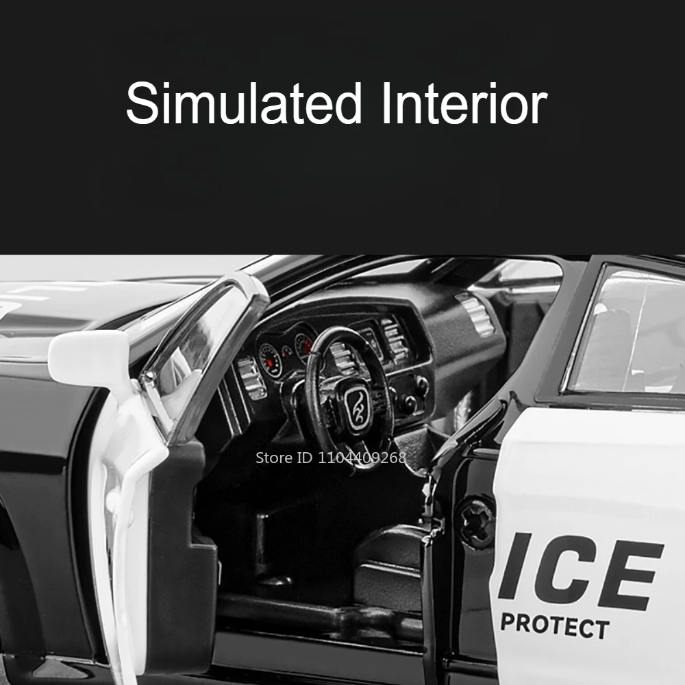 1:32 충전식 X-트레일 경찰차 모형 장난감 합금 바디 음악 조명 후진 도어 개폐 가능 자동차 모형 컬렉션 어린이 선물