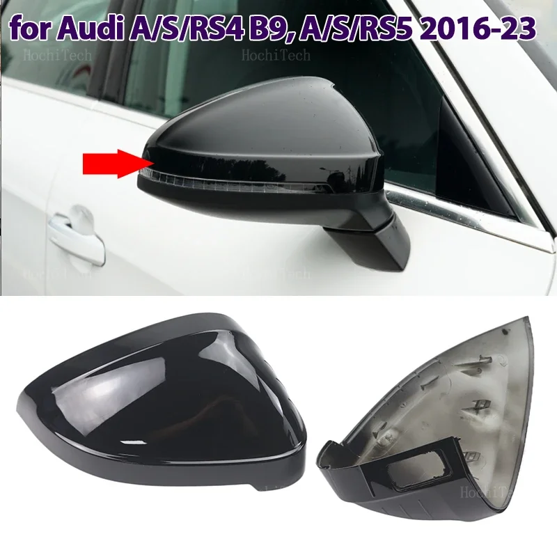 2x Osłony lusterek wstecznych z włókna węglowego do Audi A4 B9 Quattro Sline A5 S5 RS5 Sportback Side Assist