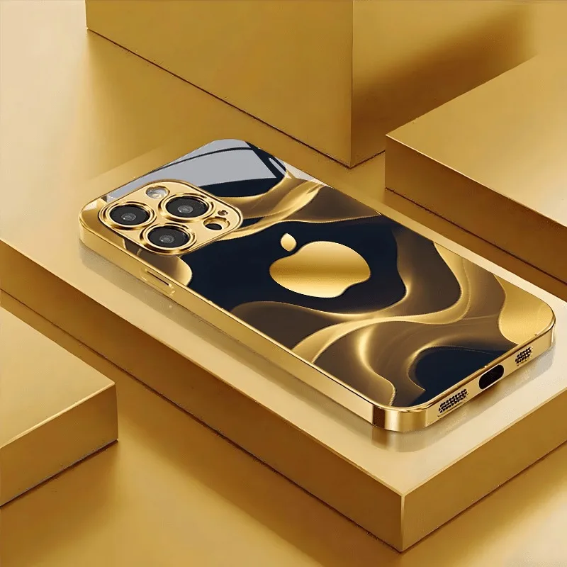 Gilded Fluid For Apple Pattern Gold Metallic Paint Glass Pho
