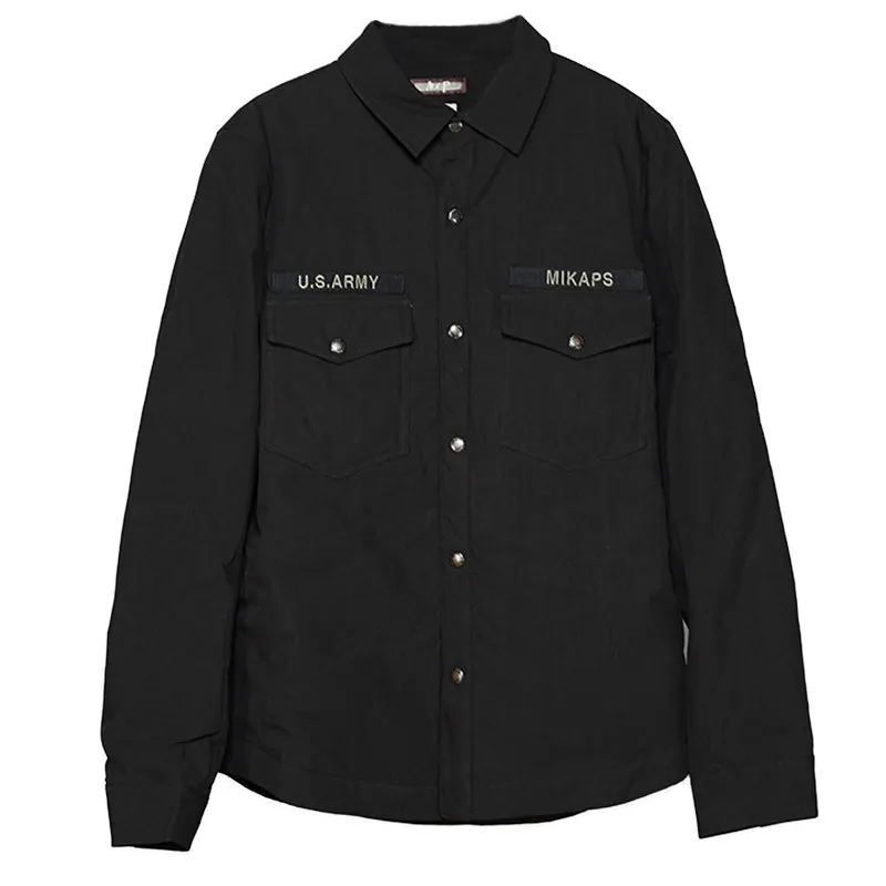 Special Japanese Fashion Quilted Solid Color Thick Shirt Men's Autumn and Winter Shirt Retro Thin Cotton Coat Coat