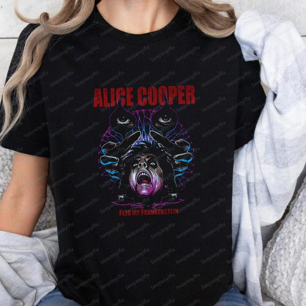 Men's T-shirts and Tank Tops - Alice Cooper Printed T-shirts, Suitable for Both Men and Women, Comfortable T-shirts - view 6