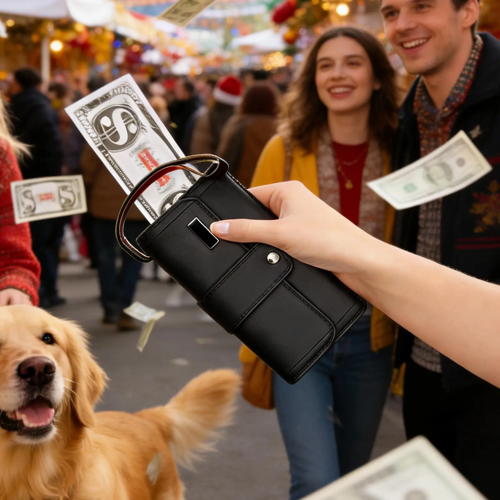 

Money Spray Purse Battery-Operated Realistic Funny Money Sprayer for Prank Fun Women Men Adults Colleagues Family Party