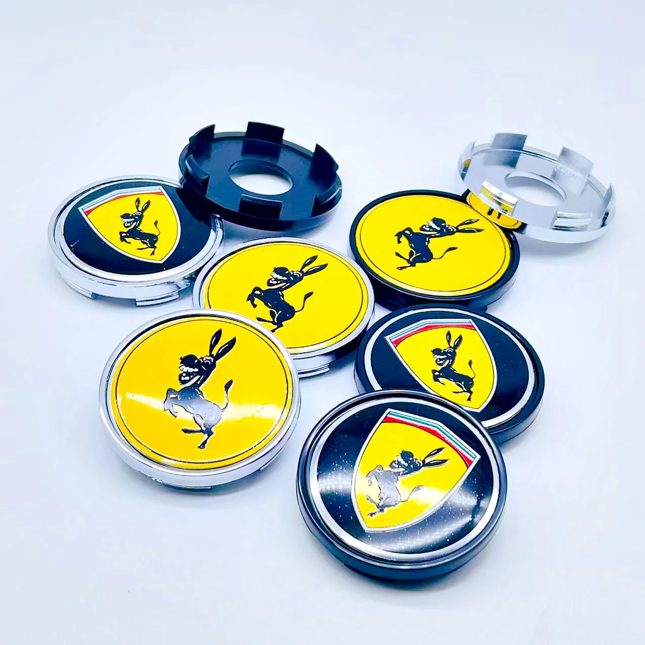 

4pcs 63MM Car Wheel Center Caps With Donkey Racing Logo Emblem Wheels Hubcaps Auto Hub Rim Cover Replace Car Styling Accessories