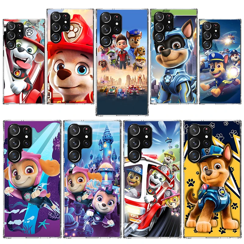 Paw Cartoon Dog Animal P-Patrols Phone Case for Samsung Galaxy S25 S24 Ultra S23 S22 S20 FE S10 Plus S9 + Lite Soft Print Cover