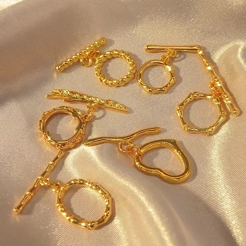 

2 шт. 14 К позолоченные OT тумблерные застежки геометрические круглые разъемы для браслета и ожерелья DIY аксессуары для изготовления ювелирных изделий