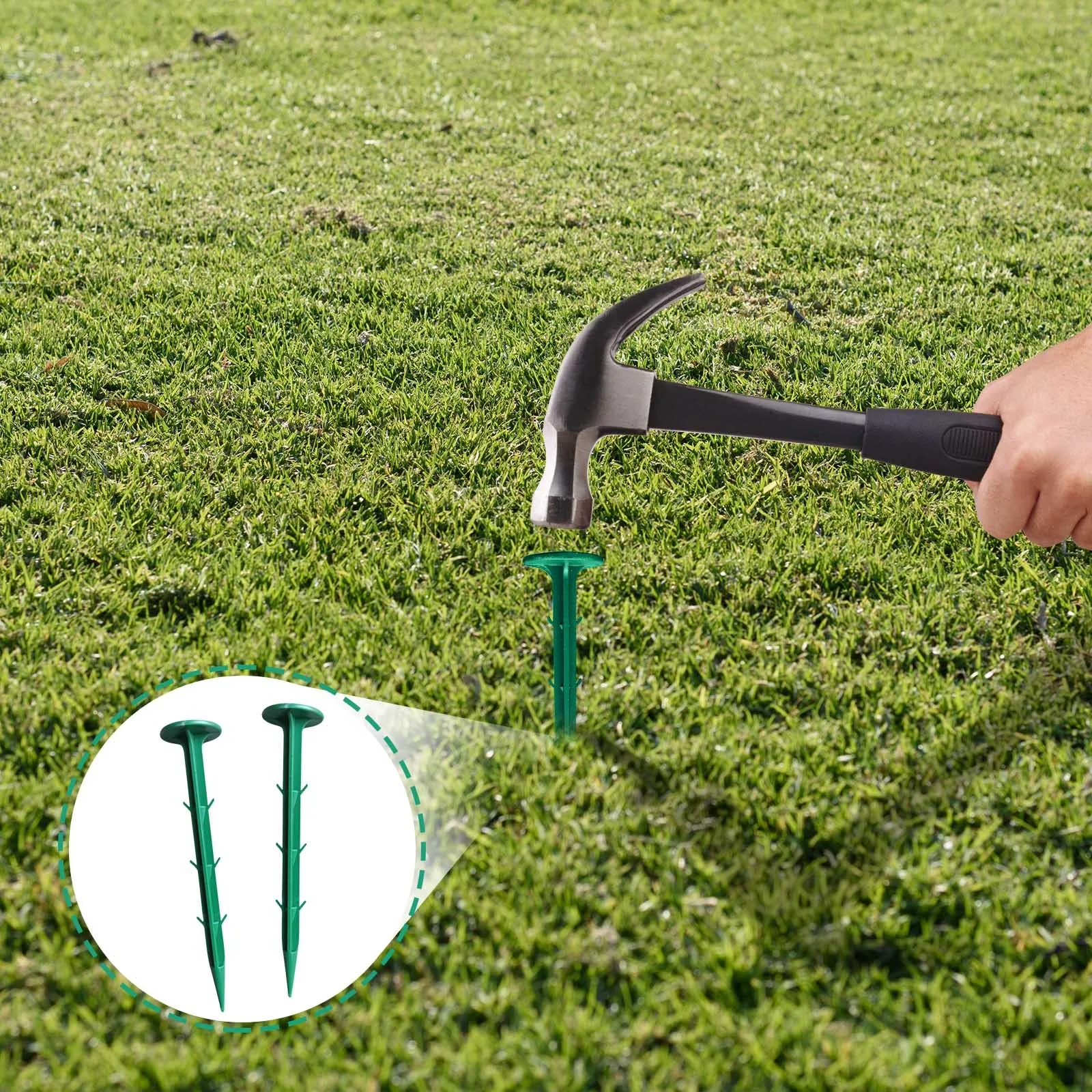 

Heavy-Duty Biodegradable Garden Stakes Turf Staples Weed Control Ground Anchoring Barbed Eco-Friendly Tent Spikes for Outdoor