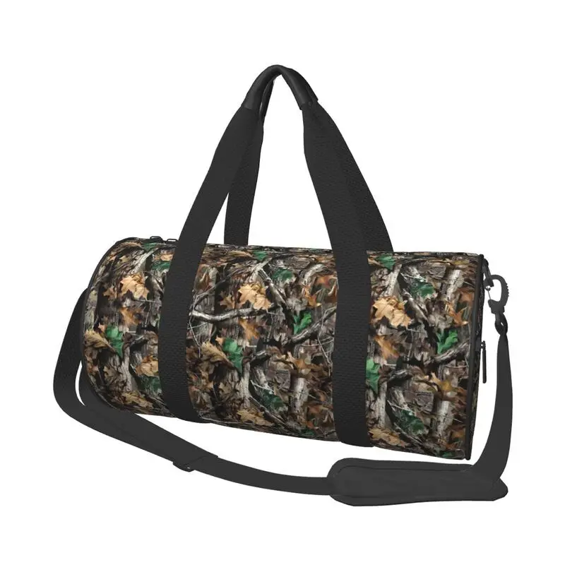 Outdoor Hunting Tree Camo Travel Duffel Bag Unisex Large Capacity Overnight Bags Waterproof Luggage Tote Bag for Yoga Gym Sports