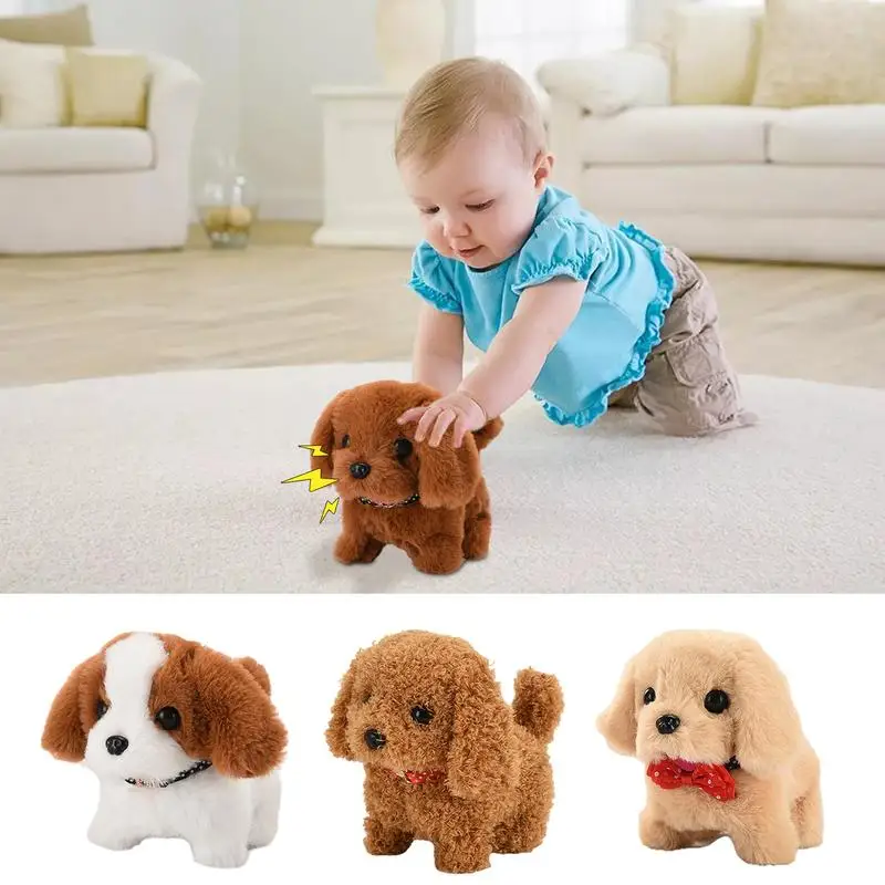 Barking Dog Toys For Kids Sensory Interactive Tail Wagging Dog Toy Electronic Stuffed Animals Dog For Boys And Girls Aged 1-6