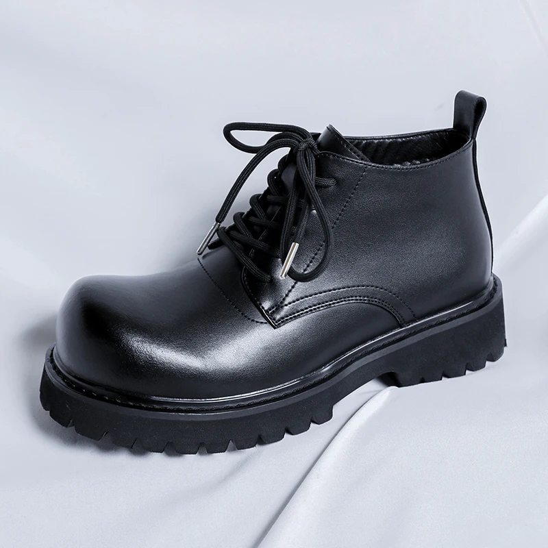 Hight Quality 2024 S/A New British Style Patent Leather Shoes For Men\'s Black Hombre Daily Casual Dress Height Increasing Shoes