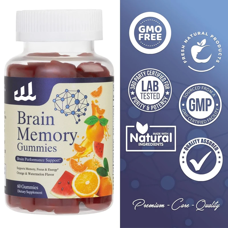 

Brain supplement gummies for memory, focus and attention, phosphatidylserine and vitamins B6 and B12 Nature's are caffeine free