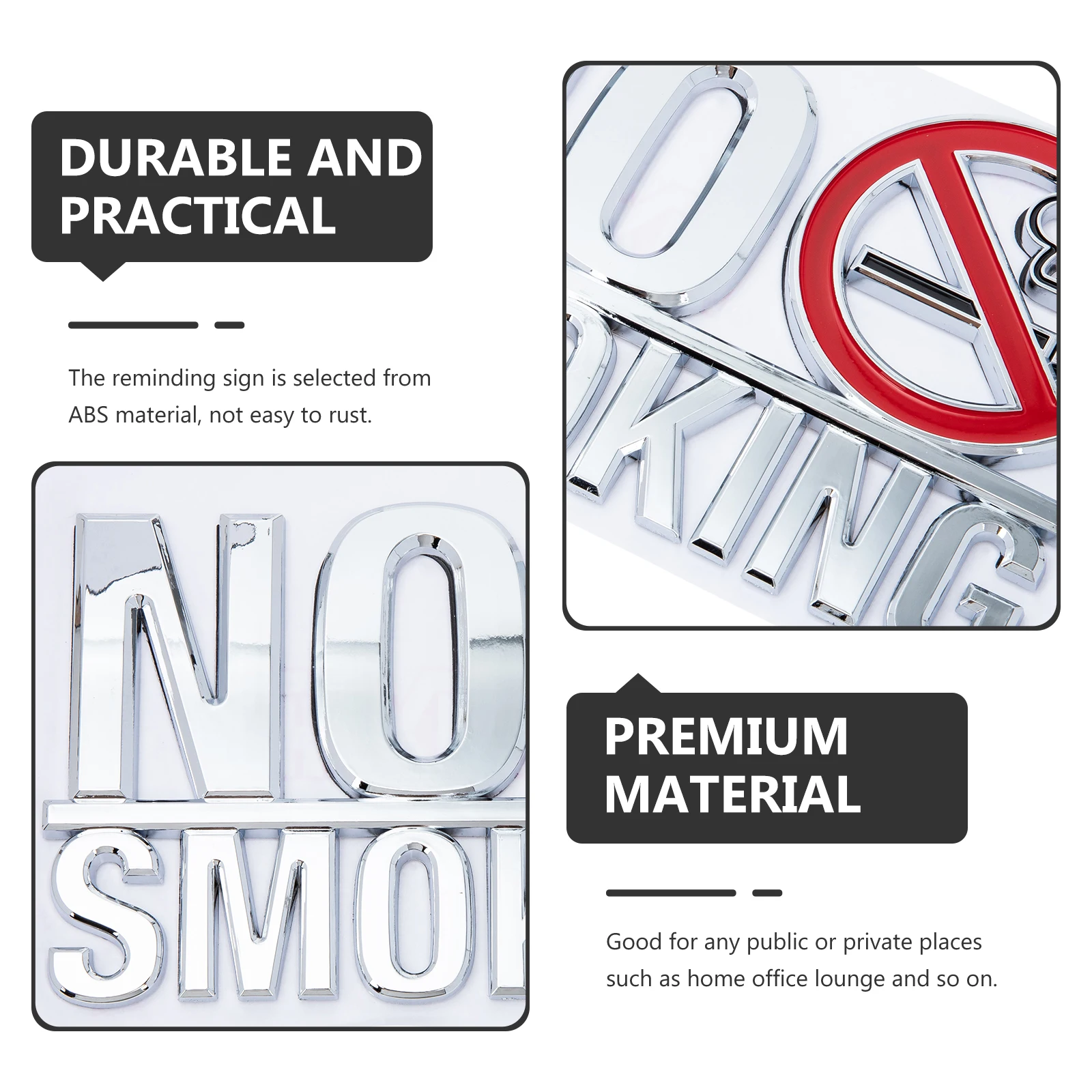 

No Smoking Sign Non smoking Signs ABS Practical Easy Clean Traffic Safety Gas Station Sticker Indoors Outdoors