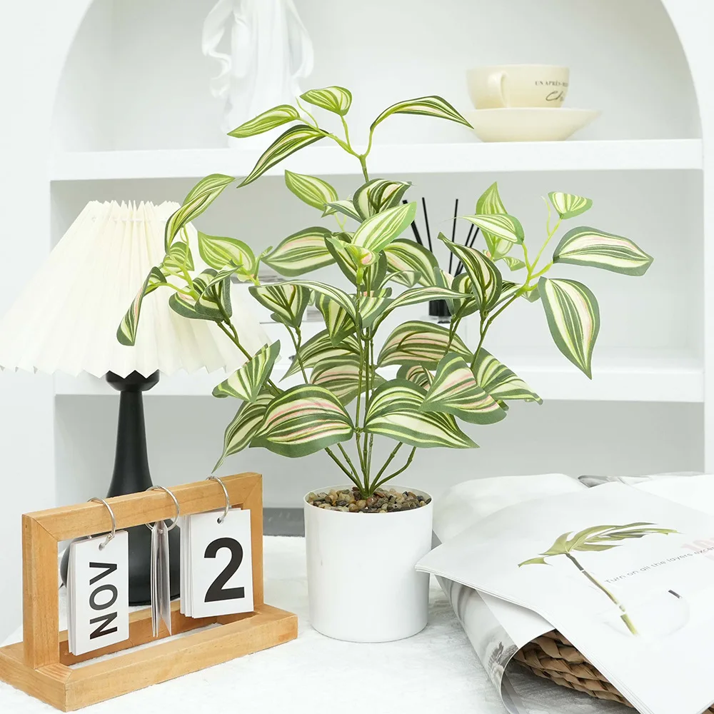 

Home and office desktop decorations, small artificial plant bonsai, Nordic style, mini green plant bonsai