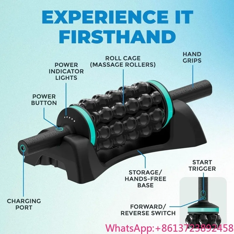 

Whole Body Relief Deep Tissue Rolling Percussive Massager Muscle Recovery Roller Massager with Hands-Free Base