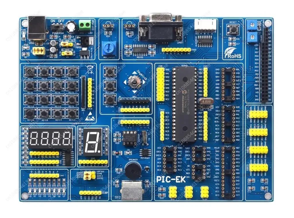 PIC Microcontroller Learning Development Board PIC-EK with PIC16F887 Microcontroller with Routines supports 8/14/18/20/28/40 pin