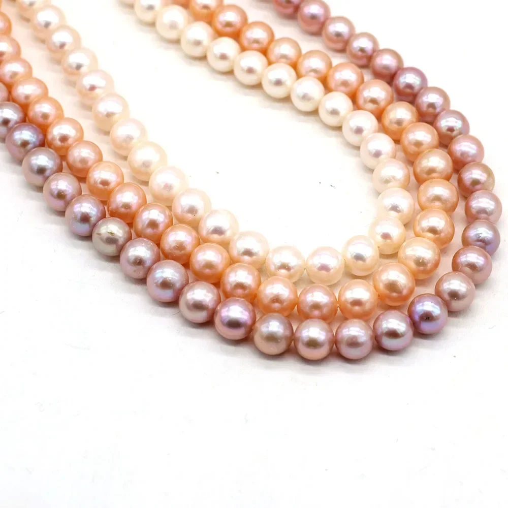 8-9mm AAA High Quality Natural Freshwater Pearl Near Round Beads for Jewelry Making Supplies DIY Necklace Bracelet Accessories