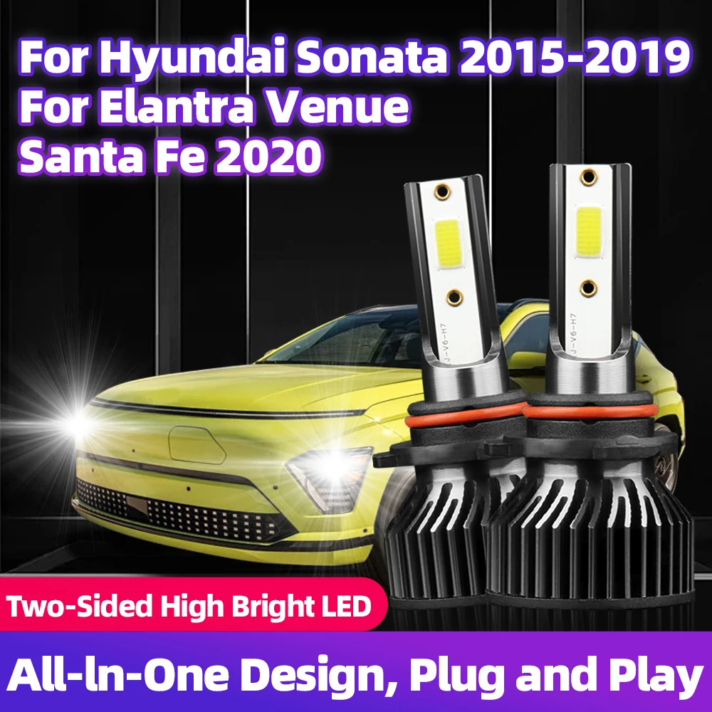 

LED Headlights Bulbs 9005 HB3 High Low 12000LM Turbo For Hyundai Sonata 2015 2016 2017 2018 2019 For Elantra Venue Santa Fe 2020