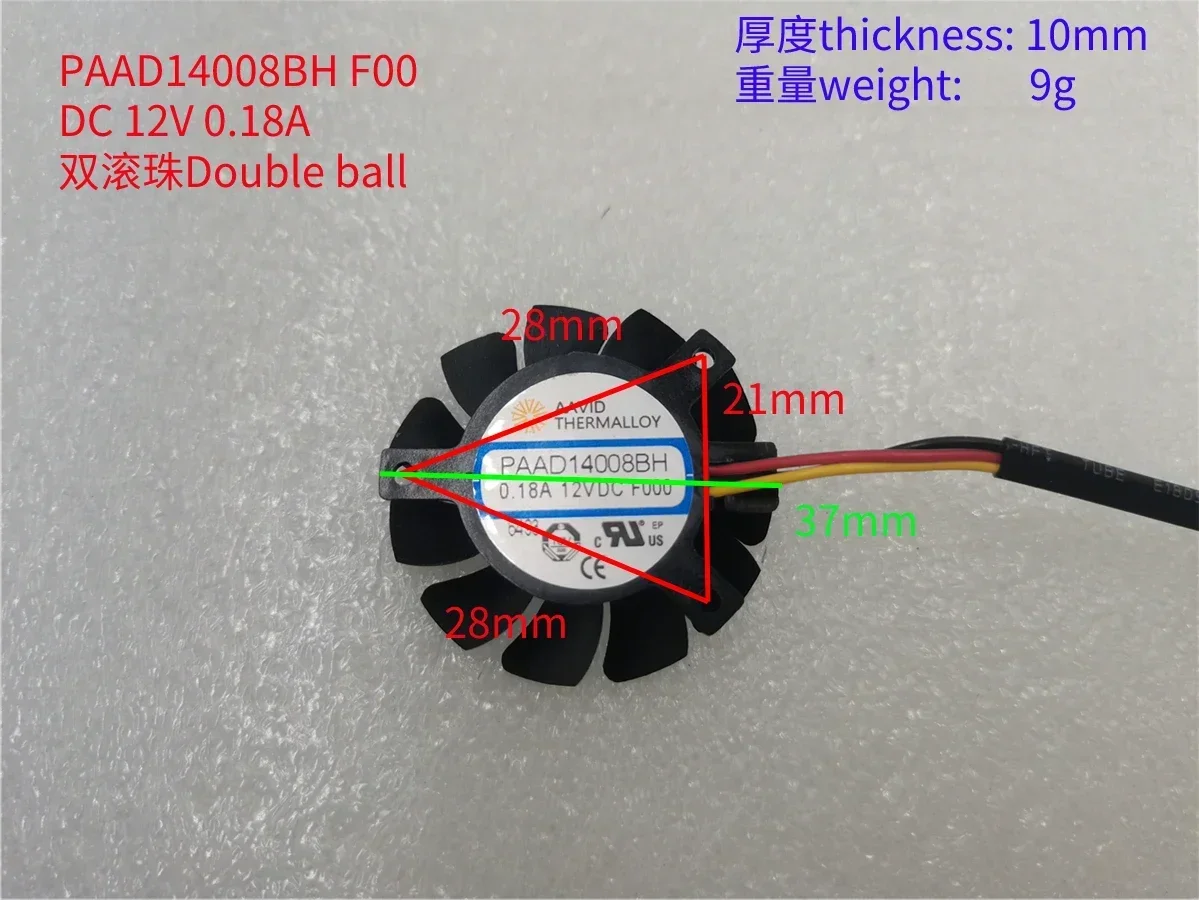 NEW FAN FOR PAAD14008BH F000 COFAN  F-4008H12BIV 12V 0.18A 4008 4CM PAAD14008BM YE84