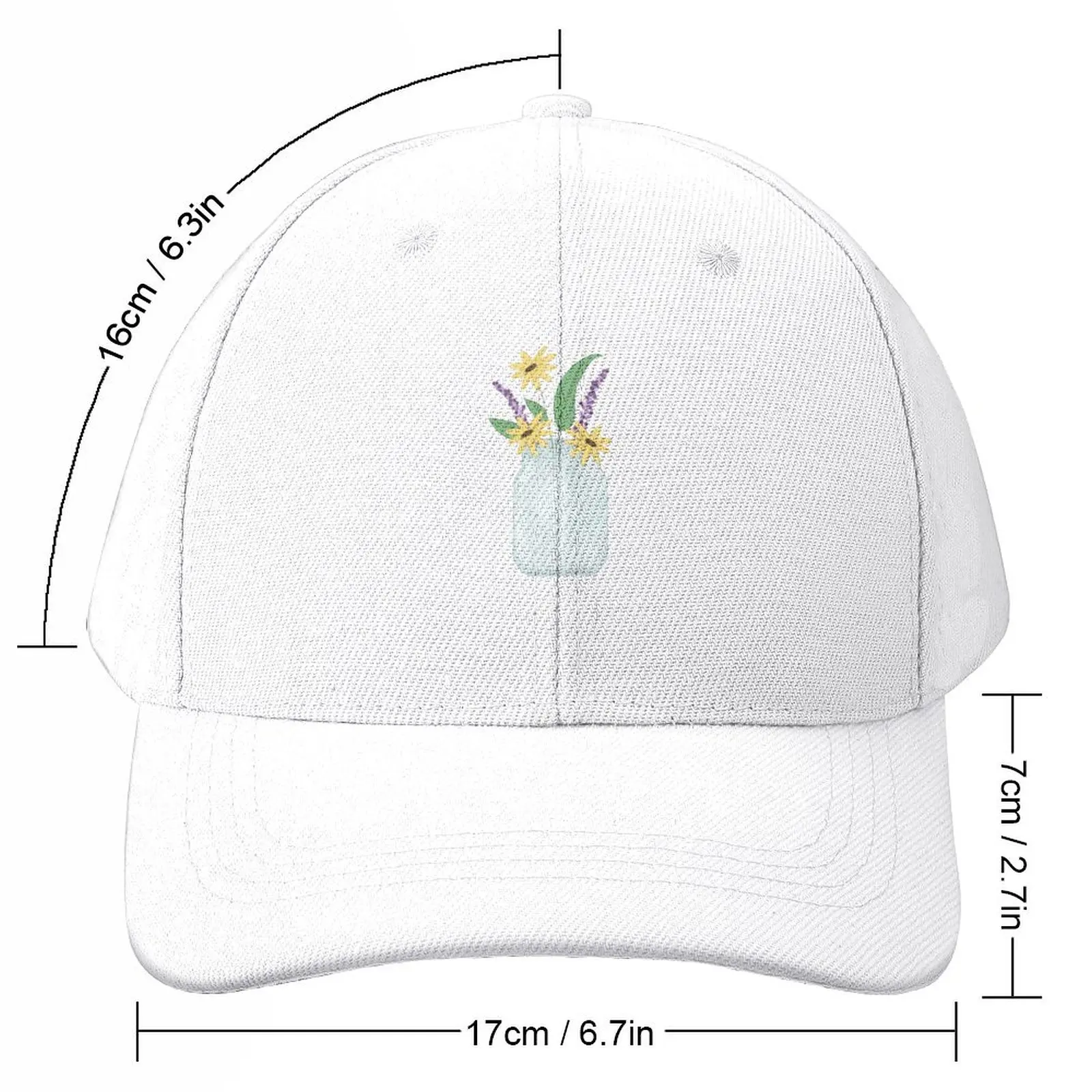 Mason Jar with Flowers Baseball Cap Sun Cap Hat Baseball Cap Luxury Man Hat Hats Man Women's