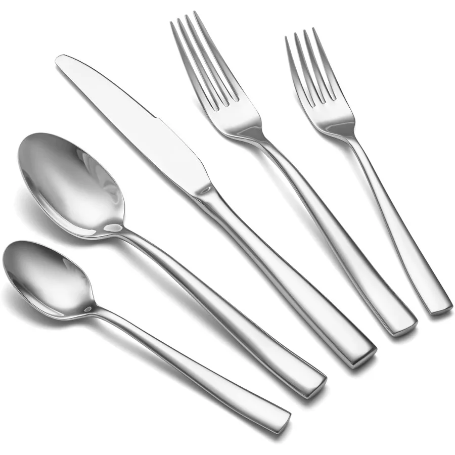 

Heavy Duty Silverware Set for 8 40 Piece Stainless Steel Flatware Cutlery Set Durable Kitchen Eating Utensils Tableware Sets In