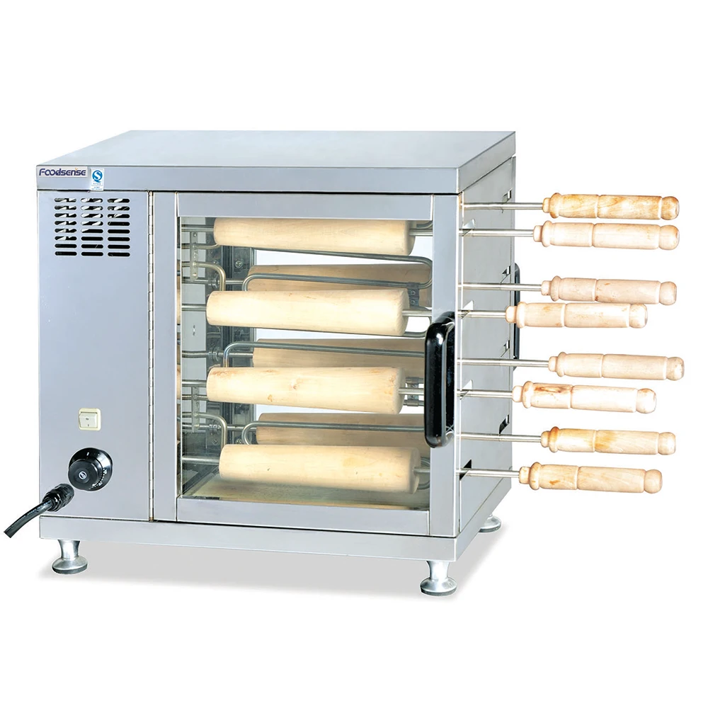 8 Stick Kurtos Kalacs Ice Cream Corn Rotary Bread Roaster Chimney Cake Machine Commercial