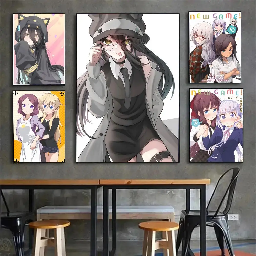 Anime Workplace N-New Game Poster Painting Wall Art Mural for Living Room Home Decor and Gifts