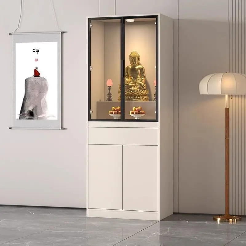 Buddha Cabinet Shrine Chinese Vertical Cabinet Modern Light Luxury Small Offering Table Shentai Household God of Wealt