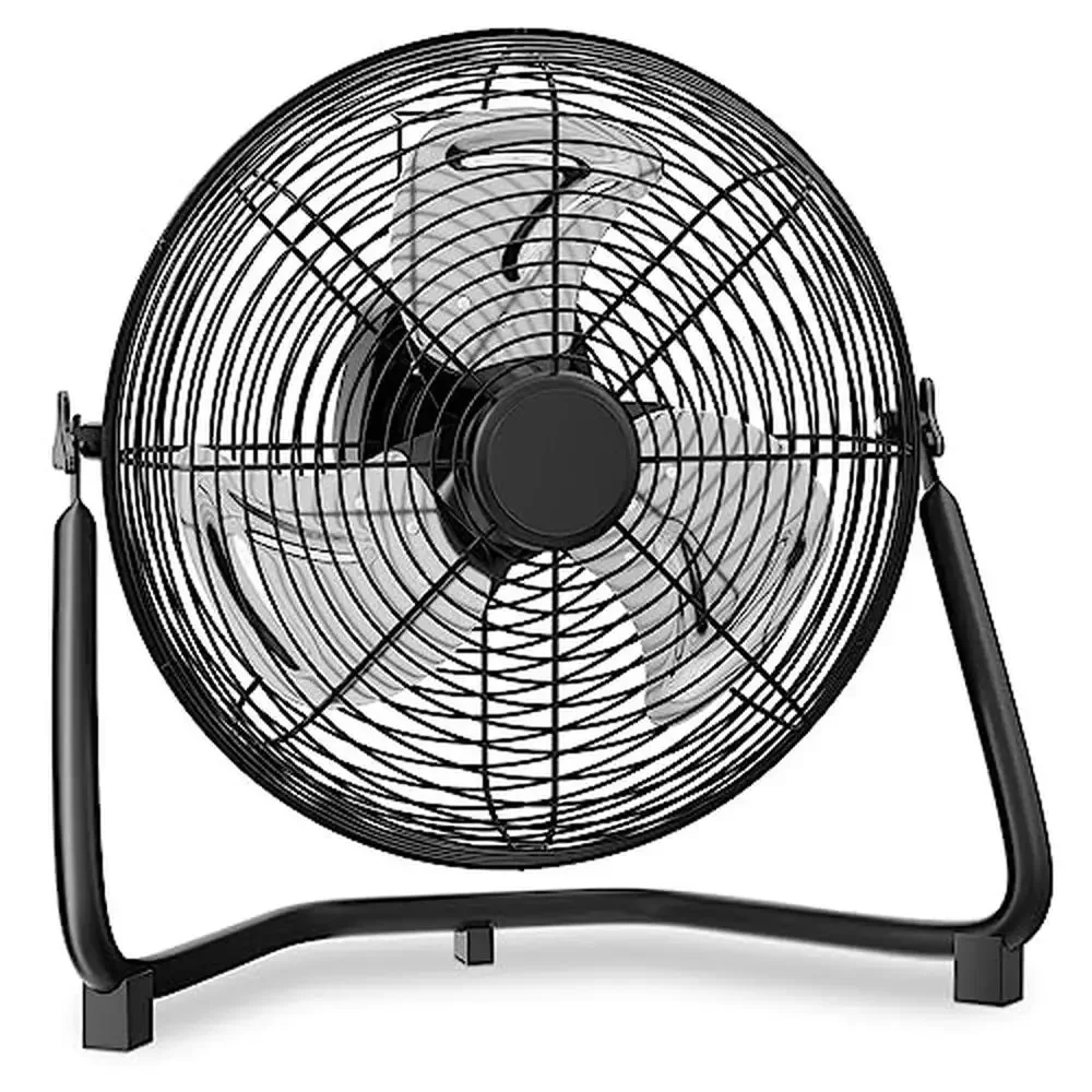 Industrial Floor Fan High Velocity Air Circulator 3 Speed Tilt Portable Metal Fan Quiet Operation Garage Workshop Bedroom