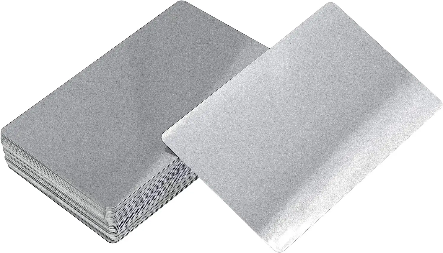 0.4mm Thickness Silver Metal Aluminum Business Cards For Laser Engraving - 10/20/50 You Pick