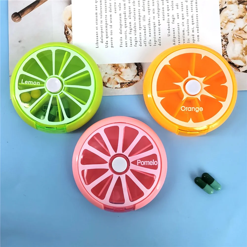 Портативная коробка для таблеток, еженедельно вращающаяся разделенная фруктовая коробка для переноски лекарств с тобой, мини-коробки для лекарств, таблетка для путешествий