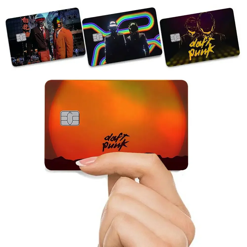 A-Around T-The W-World Daft Punk 4Pcs/Set Holographic Laser Credit Card Sticker Iridescent Waterproo Fits All Standard Bank Card