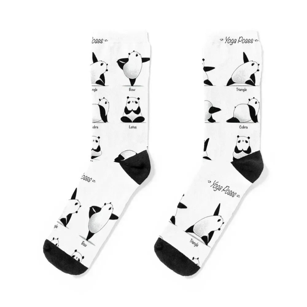 Panda striking different Yoga poses Socks essential Soccer Socks Ladies Men's